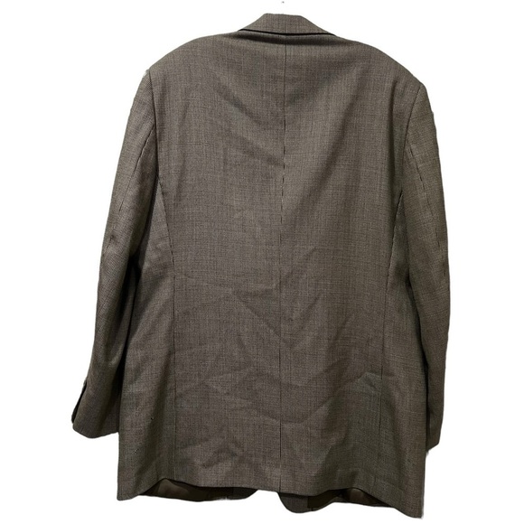 Linea Uomo 3XL Men’s 46 Long Brown Checkered Sport Jacket Blazer Wool FLAW P2 - Picture 2 of 9